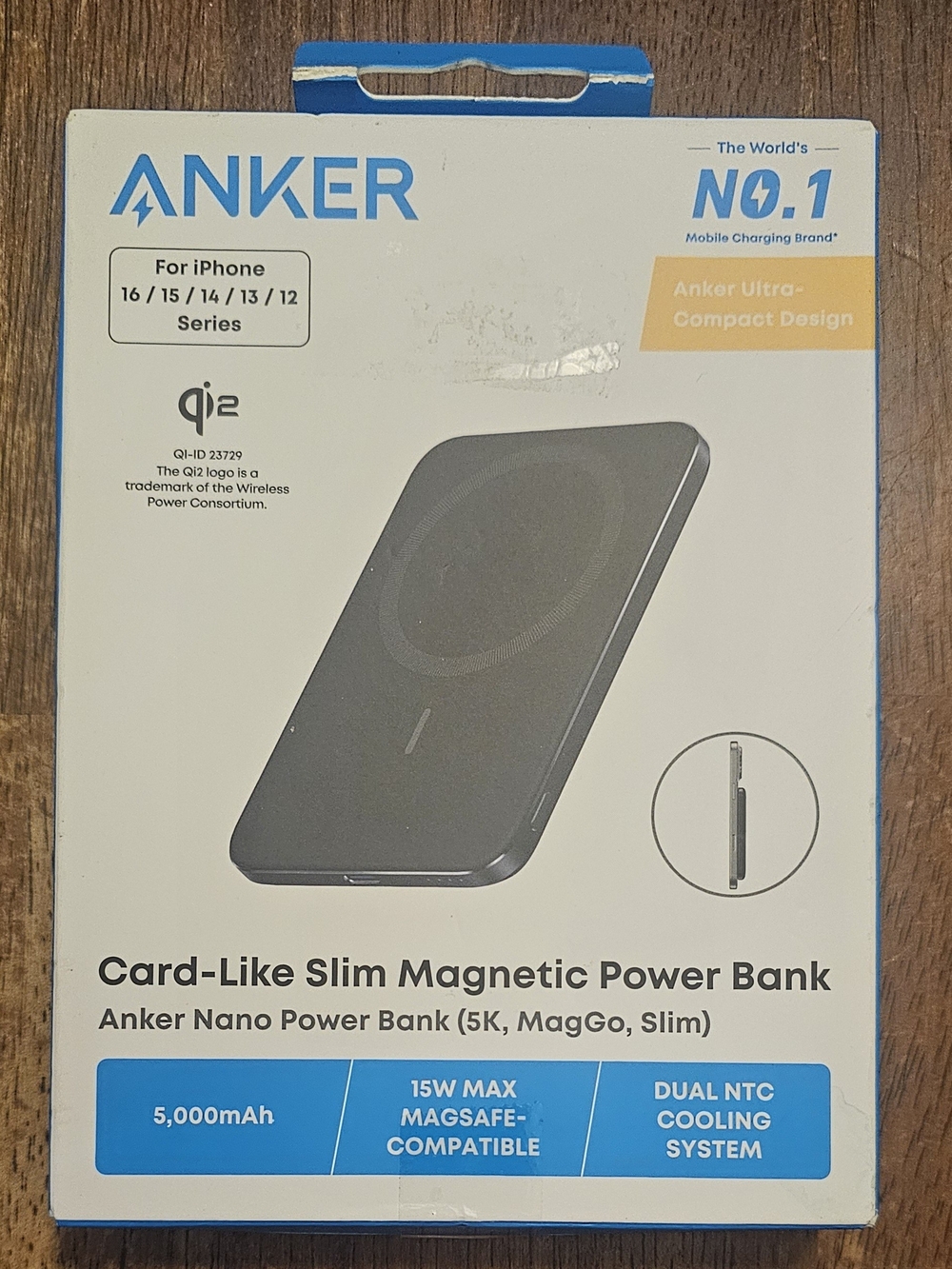 Anker Card-Like Slim Magnetic Power Bank - Black (BRAND NEW)